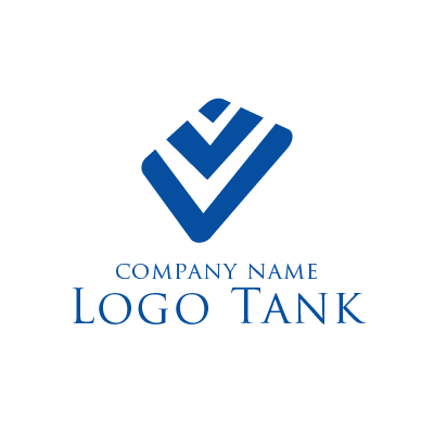 V字ラインのロゴマーク ロゴタンク 企業 店舗ロゴ シンボルマーク格安作成販売