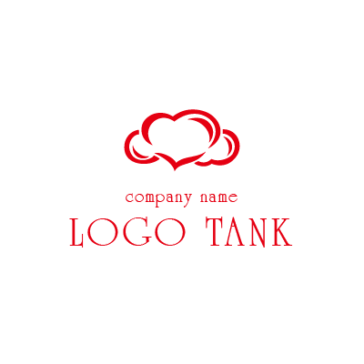 雲のようなハートのようなかわいいロゴマーク ロゴタンク 企業 店舗ロゴ シンボルマーク格安作成販売