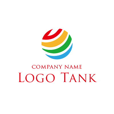地球をカラフルにしたロゴマーク ロゴタンク 企業 店舗ロゴ シンボルマーク格安作成販売