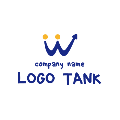 Wの文字を可愛くアレンジしたロゴ ロゴタンク 企業 店舗ロゴ シンボルマーク格安作成販売