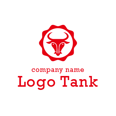 牛のロゴマーク ロゴタンク 企業 店舗ロゴ シンボルマーク格安作成販売