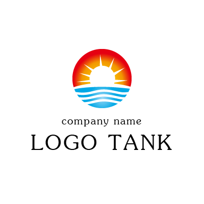 移動販売車のタコス屋で名前が蒼い海と真っ赤な太陽 ロゴデザインの無料リクエスト ロゴタンク