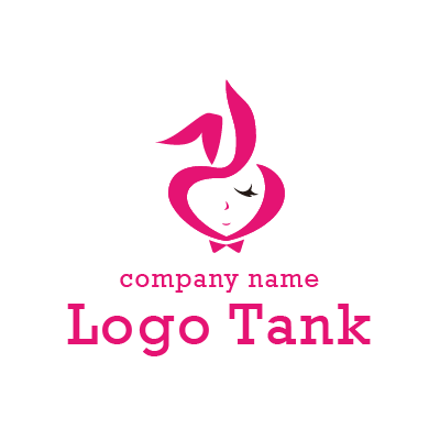 優しい顔をしたバニーガールのロゴ ロゴタンク 企業 店舗ロゴ