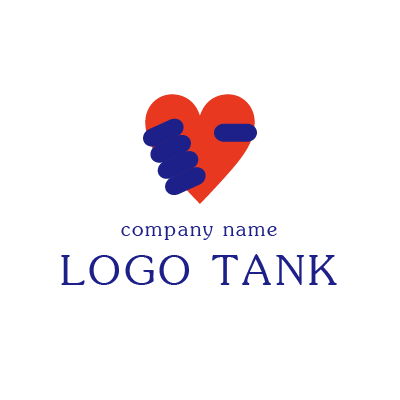 ハートをつかむがテーマのロゴ ロゴタンク 企業 店舗ロゴ シンボルマーク格安作成販売