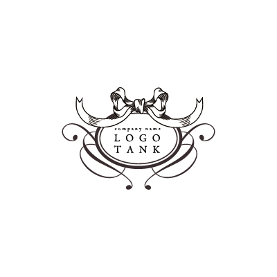 リボンのプレートロゴ リボン / ヨーロピアン調 / アンティーク / 看板 / サイン / 結ぶ / ロゴ / 作成 / 制作 /,ロゴタンク,ロゴ,ロゴマーク,作成,制作