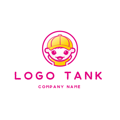 かわいい男の子のロゴマーク ロゴタンク 企業 店舗ロゴ シンボル