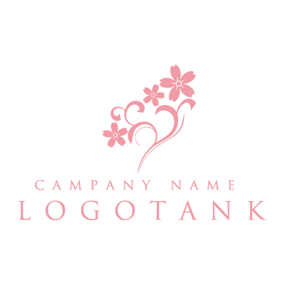 梅か桜の花が咲いている枝 ロゴデザインの無料リクエスト ロゴタンク