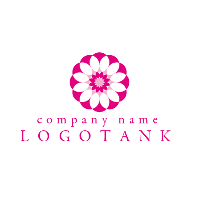 幾何学模様の花のロゴマーク ロゴタンク 企業 店舗ロゴ シンボルマーク格安作成販売