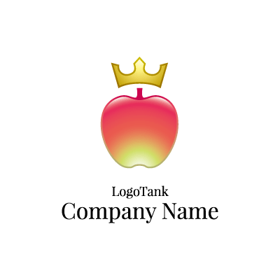 林檎と王冠のロゴ ロゴタンク 企業 店舗ロゴ シンボルマーク格安作成販売