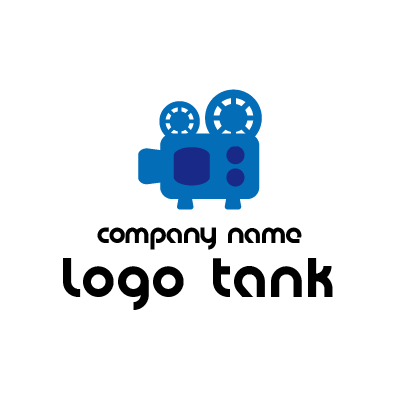 レトロな映写機のロゴ ロゴタンク 企業 店舗ロゴ シンボルマーク格安作成販売