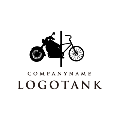 シンプルな自転車とバイクのロゴ