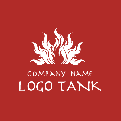 蓮と炎のクールでかっこいいロゴ ロゴタンク 企業 店舗ロゴ