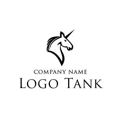 馬の横顔のロゴマーク ロゴタンク 企業 店舗ロゴ シンボルマーク格安作成販売
