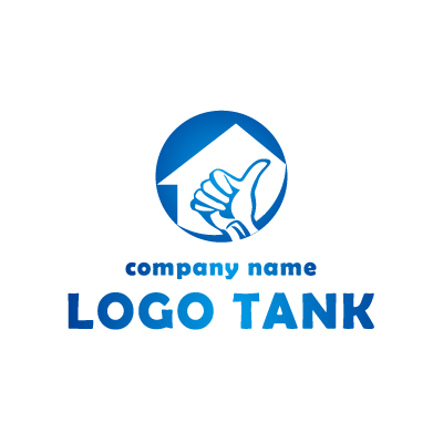 Goodサインと家のロゴ ロゴタンク 企業 店舗ロゴ シンボルマーク格安作成販売