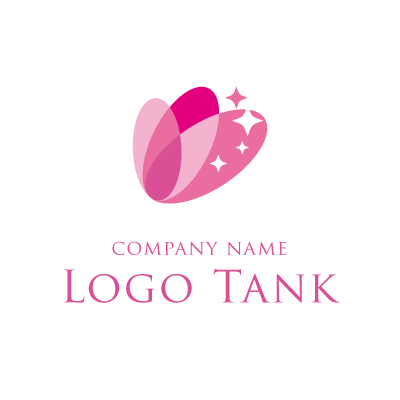 ピンク色の楕円が重なるデザインロゴ