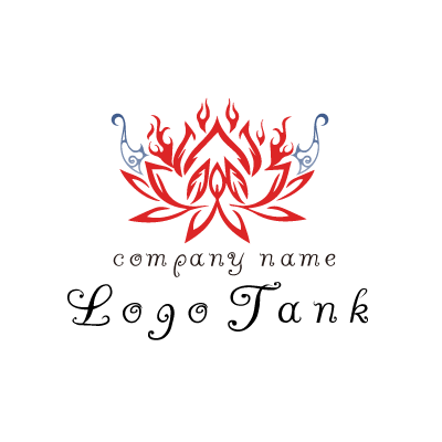 炎と蓮の花イメージのロゴ