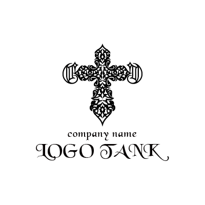 ゴシック調「クロス」のロゴ 十字 / クロス / モノクロ / シック / かっこいい / イニシャル / C / 頭文字 / ロゴ / 作成 / 制作 /,ロゴタンク,ロゴ,ロゴマーク,作成,制作