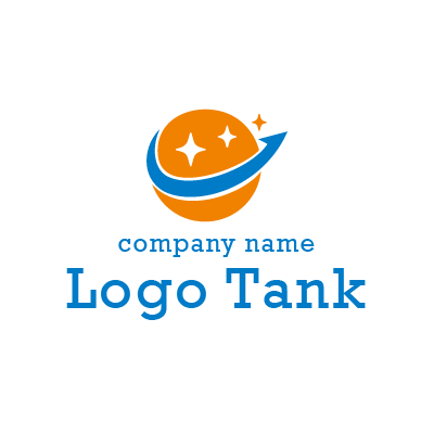 矢印と惑星のロゴ ロゴタンク 企業 店舗ロゴ シンボルマーク格安作成販売