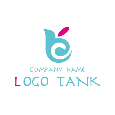 ポップな色調の蕾ロゴ ロゴタンク 企業 店舗ロゴ シンボルマーク格安作成販売