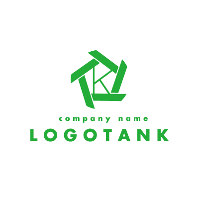 グリーンの五角形と「K」のロゴ 未設定,ロゴタンク,ロゴ,ロゴマーク,作成,制作