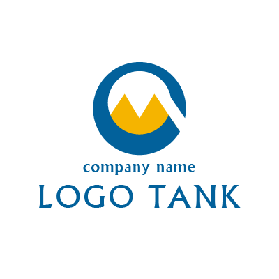 丸の中に山型のデザインロゴ