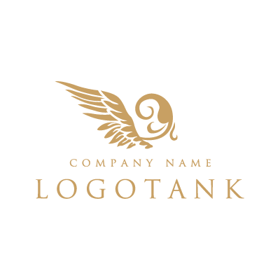 翼もしくは羽根とアルファベットwとsでゴールドでゴージャスに ロゴデザインの無料リクエスト ロゴタンク