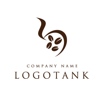 コーヒー豆とカップをイメージしたロゴ ロゴタンク 企業 店舗ロゴ シンボルマーク格安作成販売