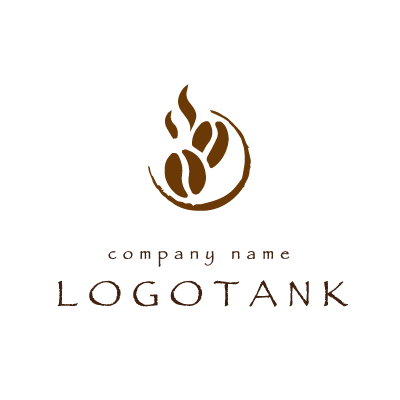 コーヒー豆のシンプルなロゴ ロゴタンク 企業 店舗ロゴ シンボルマーク格安作成販売