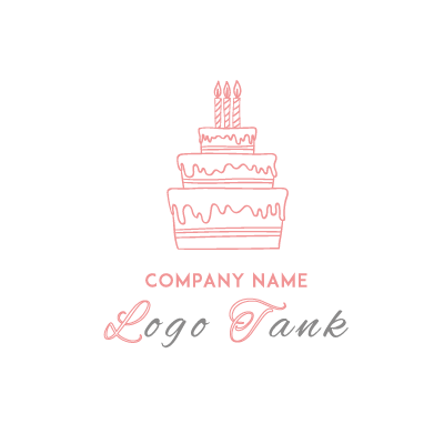 バースデーケーキで記念を祝うロゴ