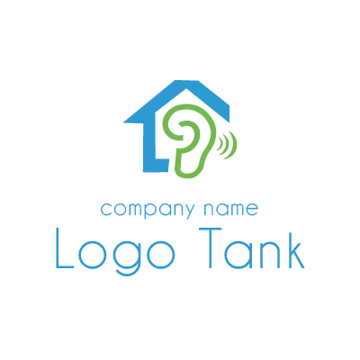 家と耳のロゴ 未設定,ロゴタンク,ロゴ,ロゴマーク,作成,制作