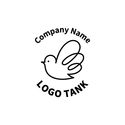 一筆書きの鳥ロゴ ロゴタンク 企業 店舗ロゴ シンボルマーク格安作成販売