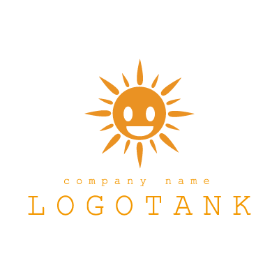 太陽にスマイルロゴ ロゴタンク 企業 店舗ロゴ シンボルマーク格安作成販売