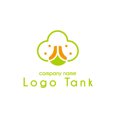 大きな木 スマイル 笑顔 漢字の人を組み合わせたロゴ ロゴタンク 企業 店舗ロゴ シンボルマーク格安作成販売