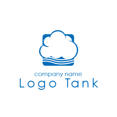 夏の入道雲と海をイメージしたポップなロゴ ロゴタンク 企業 店舗ロゴ シンボルマーク格安作成販売