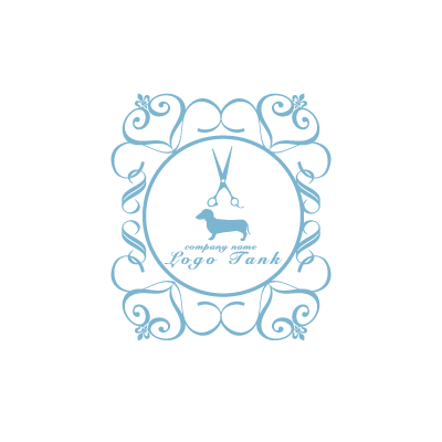 犬と花のオシャレなロゴ ロゴデザインの無料リクエスト ロゴタンク