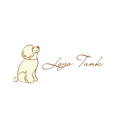 トイプードル（犬）がモチーフのシンプルでキュートなロゴ