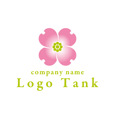 桃の花モチーフのピンク系のロゴ ロゴデザインの無料リクエスト ロゴタンク