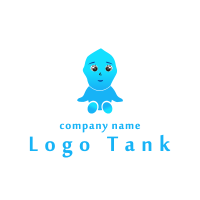 水の精のキャラクターロゴ ロゴタンク 企業 店舗ロゴ シンボルマーク格安作成販売