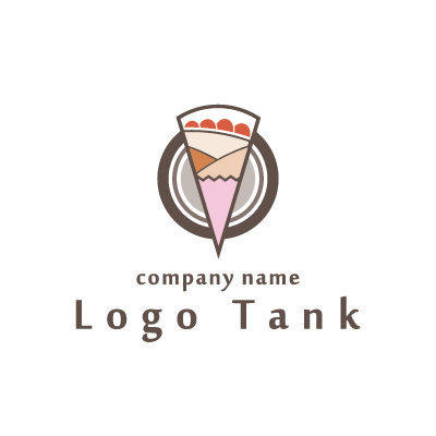 クレープ屋さんのロゴ ロゴタンク 企業 店舗ロゴ シンボルマーク格安作成販売