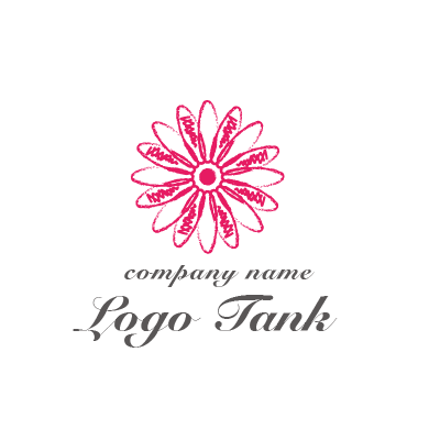 ガーベラ お花 の手描き風ロゴ ロゴタンク 企業 店舗ロゴ