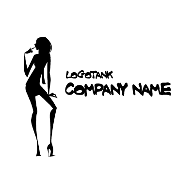 セクシーな女性のシルエット 女性 / シルエット / 影 / おしゃれ / ギャル / セクシー / 唇 / レディ / ラウンジ / クラブ / ナイト / モノクロ / スナック / キャバクラ /,ロゴタンク,ロゴ,ロゴマーク,作成,制作