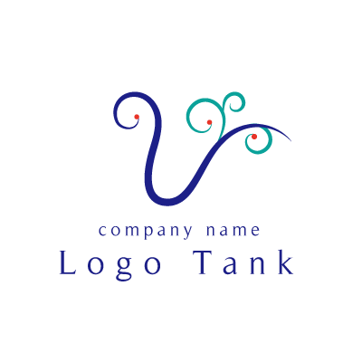 アルファベットvのエレガントなロゴ ロゴタンク 企業 店舗ロゴ シンボルマーク格安作成販売