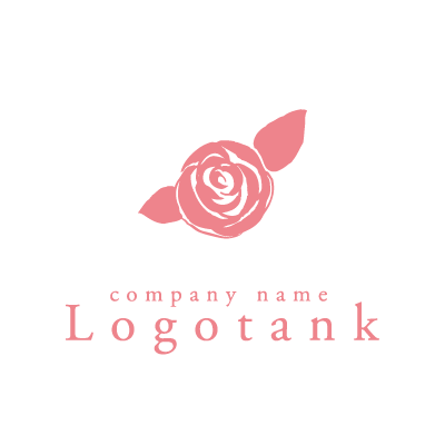 かわいいピンクの薔薇のロゴ