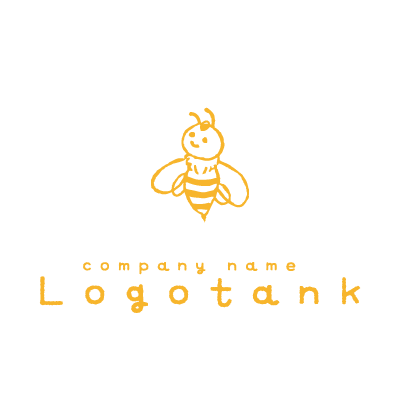 手書き風の蜂のロゴ ロゴタンク 企業 店舗ロゴ シンボルマーク格安作成販売
