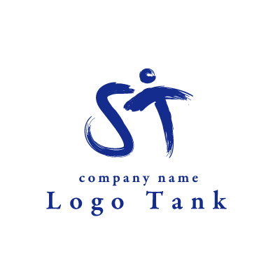 筆文字風のアルファベットsとtのロゴ ロゴタンク 企業 店舗ロゴ シンボルマーク格安作成販売