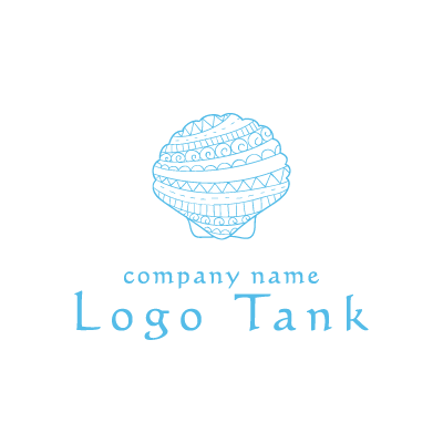 模様がたくさんついた貝殻のロゴ ロゴタンク 企業 店舗ロゴ シンボルマーク格安作成販売