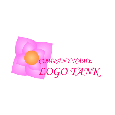 可愛い花のイラストロゴ 花 / 蓮 / フラワー /,ロゴタンク,ロゴ,ロゴマーク,作成,制作