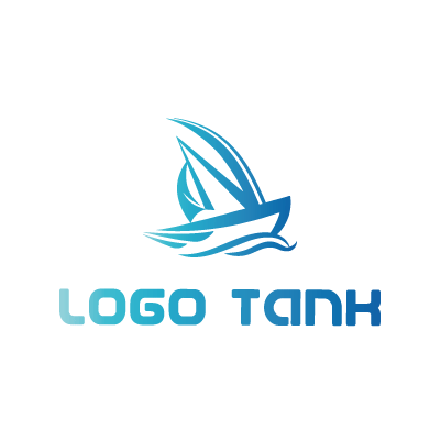 スタイリッシュなボートのロゴ