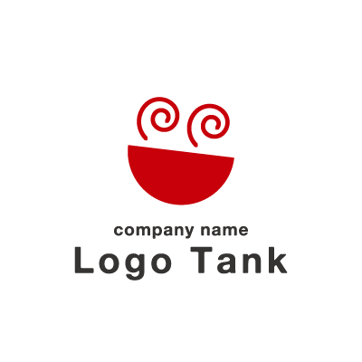 湯気とお椀のロゴマーク ロゴタンク 企業 店舗ロゴ シンボルマーク格安作成販売