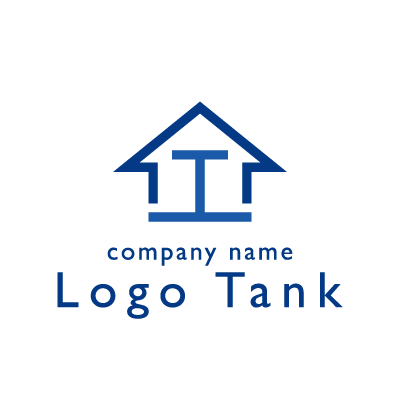Tをモチーフに家のロゴ 建築業 / 不動産 / ショップ / T / 家 / アルファベット / 屋根 / 存在感 / 不動産 / 住宅 / ハウスメーカー / シンプル / ロゴ / 作成 / 制作 /,ロゴタンク,ロゴ,ロゴマーク,作成,制作